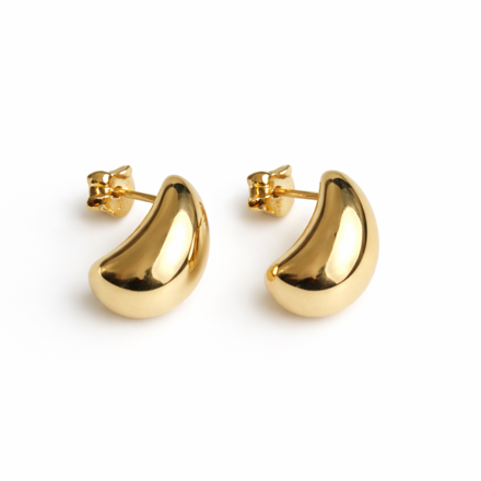 Forgylt sølv ørecreoler 9mm 14mm