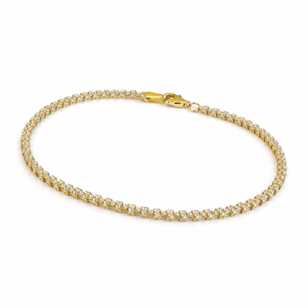 Gull 585 armbånd med Cubic Zirconia 19cm