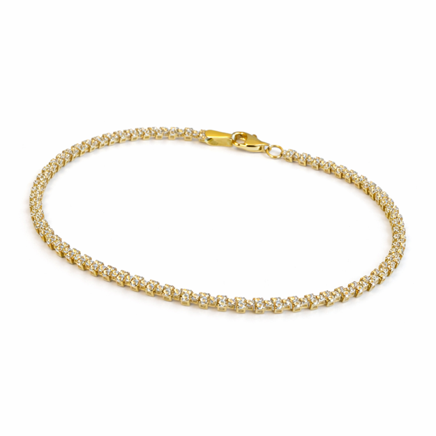 Gull 585 armbånd med Cubic Zirconia 19cm