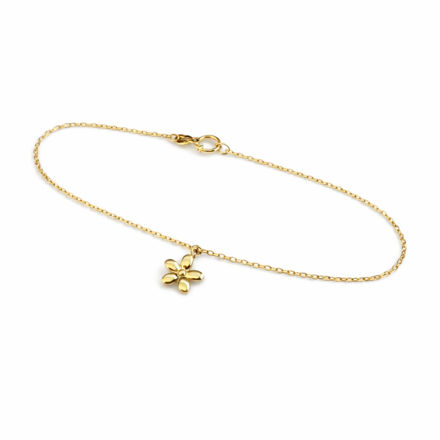 Caia Gold 375 armbånd blomst 7mm 18cm