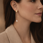 Forgylt sølv øreheng perle / kule