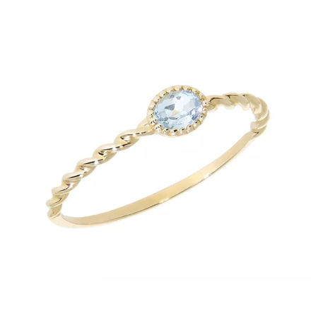 Gull ring snaret med Sky Blue Topas