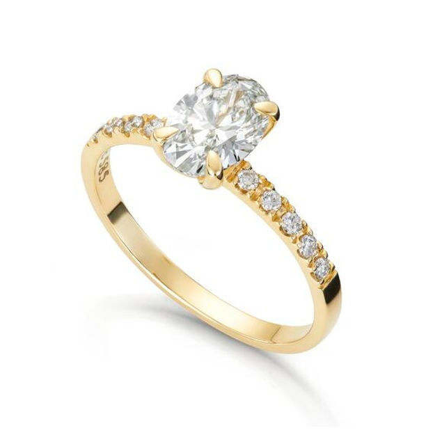 Gult gull ring Olivia 0,62ct LAB diamant River VS