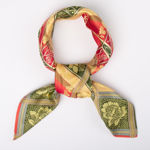 Eufemia silkeskjerf gult & grønt 70x70cm