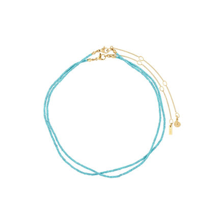 HAZE halskjeder 2-i-1 sett, blå/gullbelagt