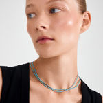 HAZE halskjeder 2-i-1 sett, blå/gullbelagt