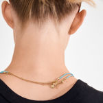 HAZE halskjeder 2-i-1 sett, blå/gullbelagt