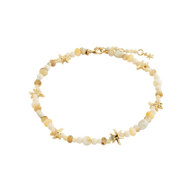 PRISM ankelkjede hvit/gullbelagt