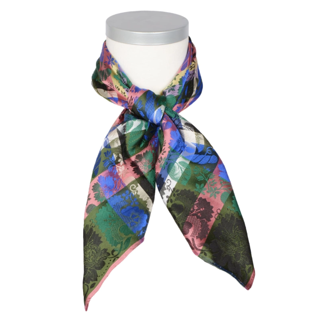 Estelle silkesjerf grønn, blå & svart