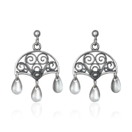 Espeland Bergen øreheng oksidert sølv