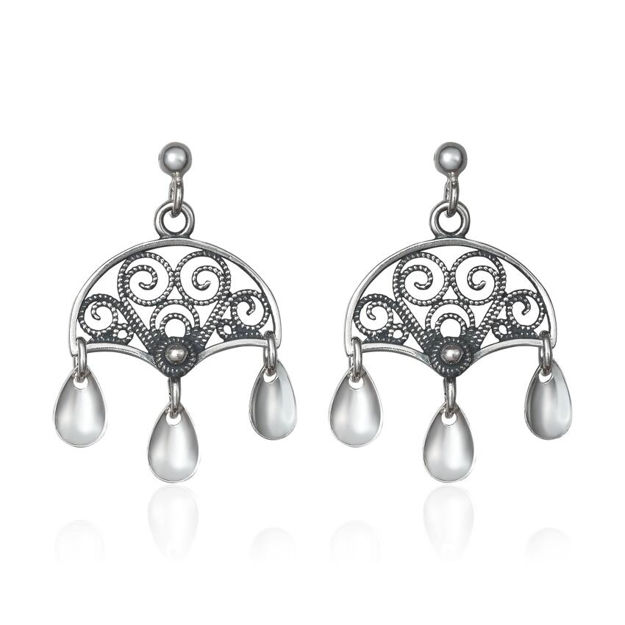 Espeland Bergen øreheng oksidert sølv