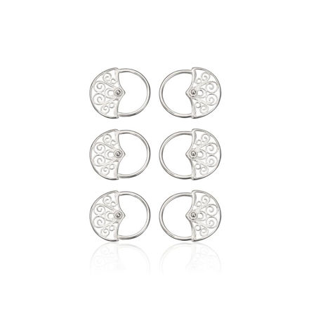 Espeland Bergen maljer sett 3 par hvitt sølv