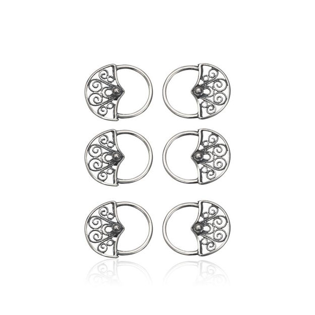 Espeland Bergen maljer sett 3 par oksidert sølv