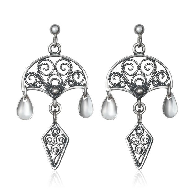 Espeland Bergen øreheng oksidert sølv