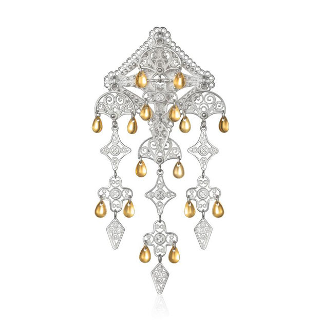 Espeland Bergen sølje hvitt & forgylt sølv