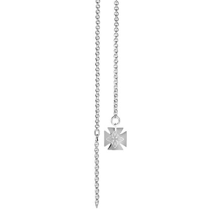 Espeland Rogaland kjede 90cm med spyd & korsløv hvitt sølv