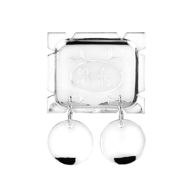 Espeland Rogaland monogramstøl gravert hvitt sølv