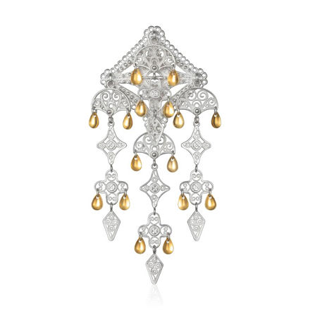 Espeland Bergen sølje hvitt/forgylt sølv