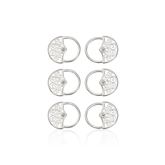 Espeland Bergen maljer sett 3 par hvitt sølv