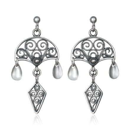 Espeland Bergen øreheng oksidert sølv