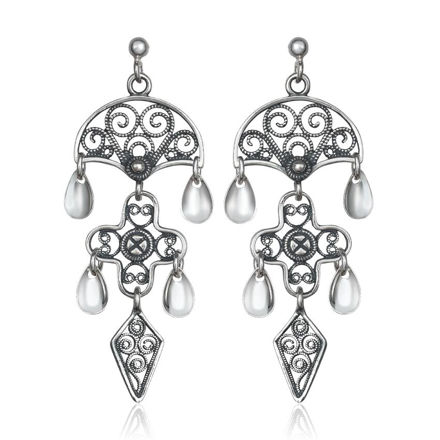 Espeland Bergen øreheng oksidert sølv