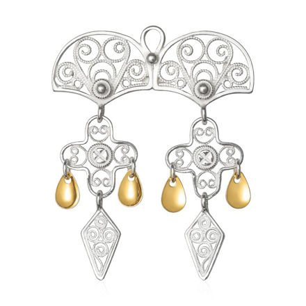 Espeland Bergen halssølje hvitt/forgylt sølv