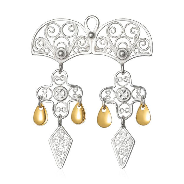 Espeland Bergen halssølje hvitt/forgylt sølv