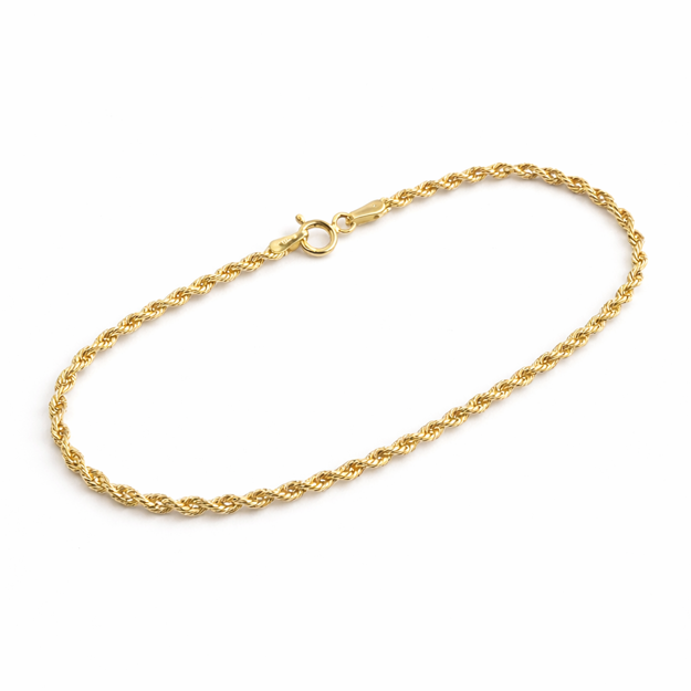 Gull armbånd 2,1mm hul Cordel 18cm