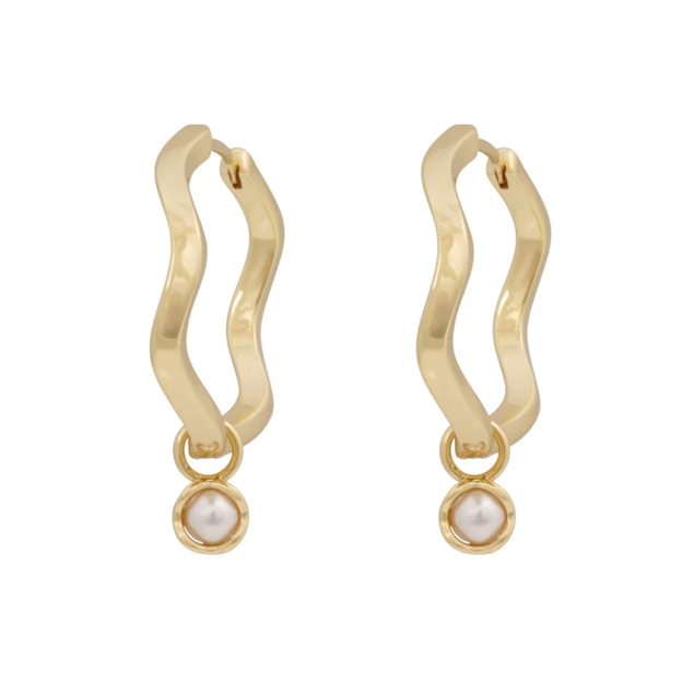 Kitty crystal pendant ring ear g/white