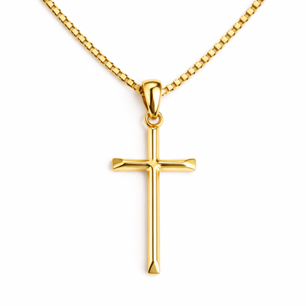 Gull anheng kors 10.5x17.5cm