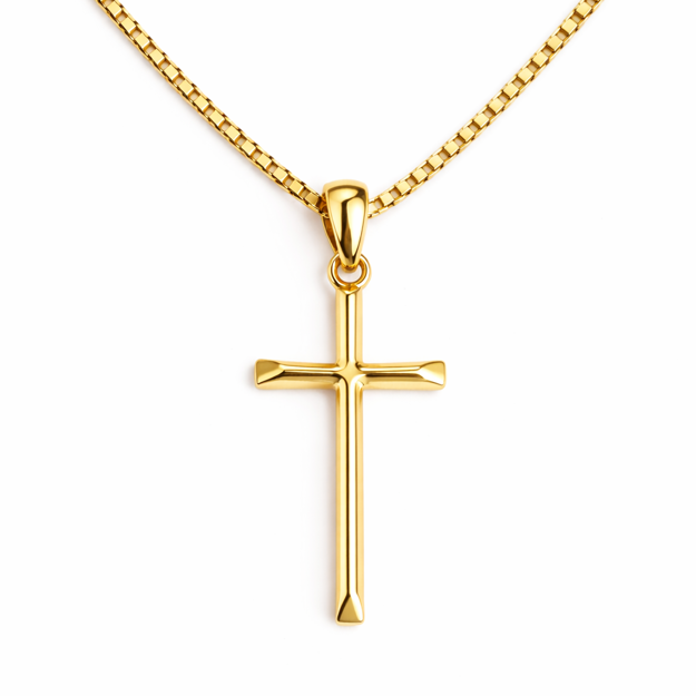 Gull anheng kors 10.5x17.5cm