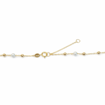 Gull 585 halssmykke med kuler & perler 44.5+3cm