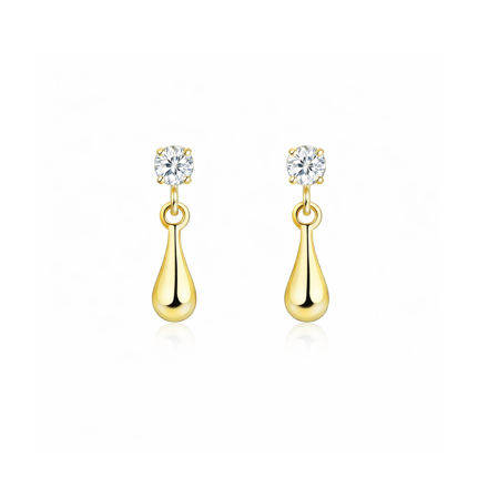 Caia Gold 375 øreheng dråpe med zircon