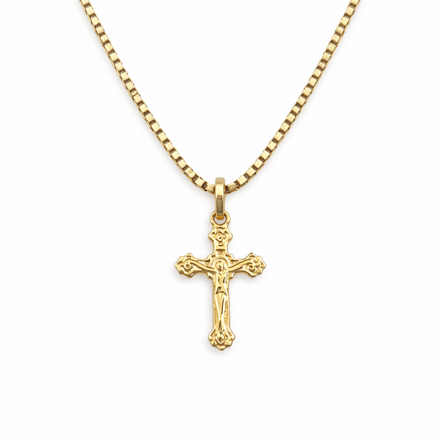 Gull 585 kors & krusifiks 13mm