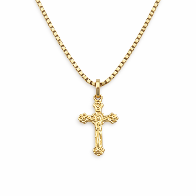 Gull 585 kors & krusifiks 13mm