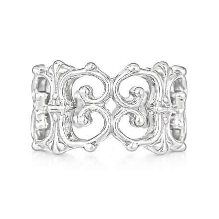 Skjerfring hvitt sølv