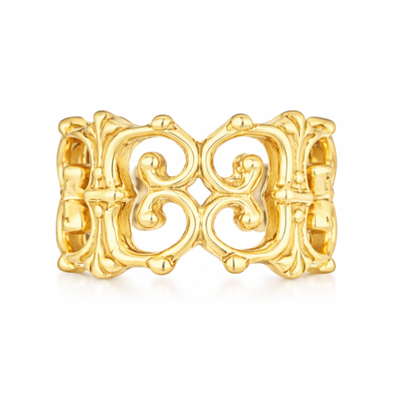 Skjerfring forgylt sølv