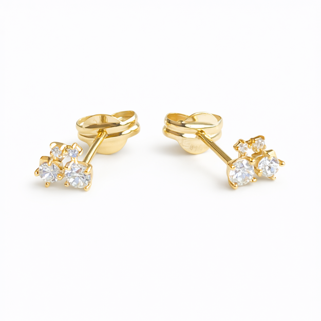 Caia Gold 375 øredobber Cubic Zirconia