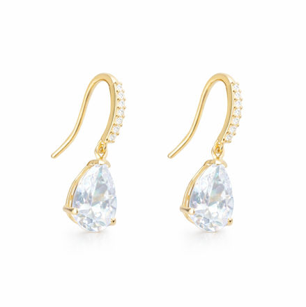 Caia Gold 375 øreheng dråpe & Cubic Zirconia