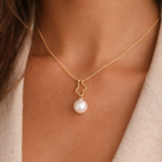 Caia Gold 375 anheng bølget med ferskvannsperle