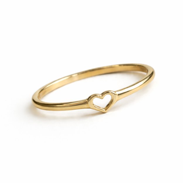 Caia Gold 375 ring åpent hjerte