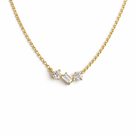 Caia Gold 375 halssmykke Cubic Zirconia 40+3cm