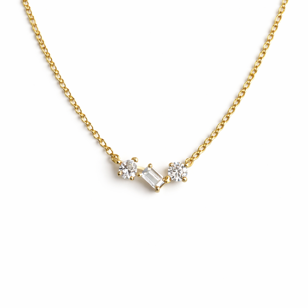 Caia Gold 375 halssmykke Cubic Zirconia 40+3cm