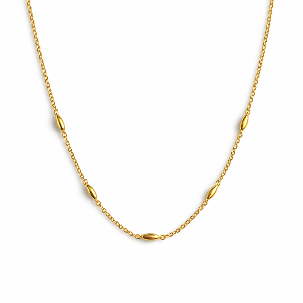 Caia Giold 375 halssmykke ovaler 40+3cm