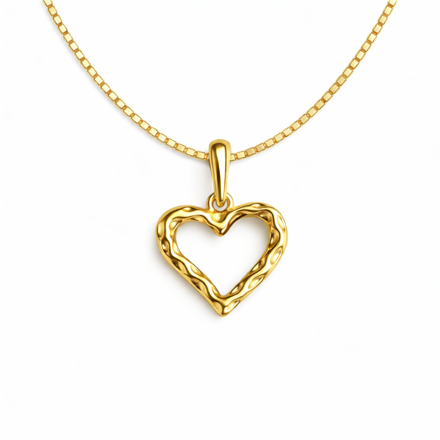 Caia Gold 375 anheng åpent bølget hjerte