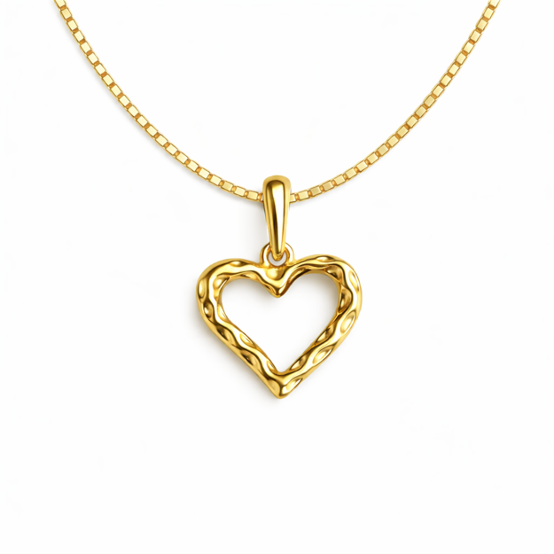 Caia Gold 375 anheng åpent bølget hjerte