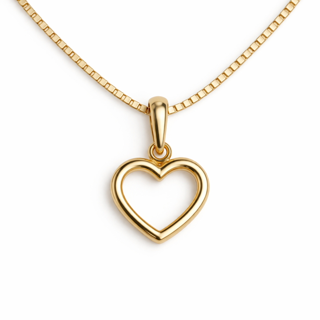 Caia Gold 375 åpent hjerte 8mm