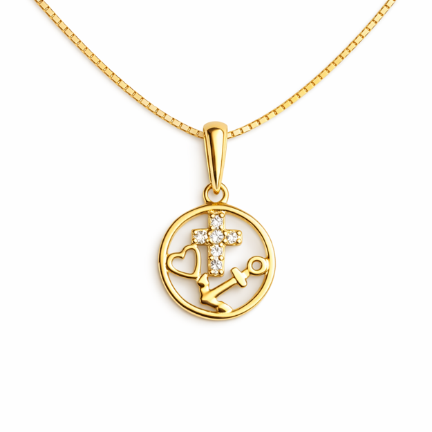 Lille Venn gull 375 tro, håp & kjærlighet