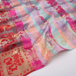 Gabriella silkeskjerf rødt, gult & rosa