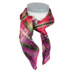 Gabriella silkeskjerf lilla, grønn & gul